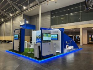 United Overseas Bank Singapore's trade show booth during fintech festival
