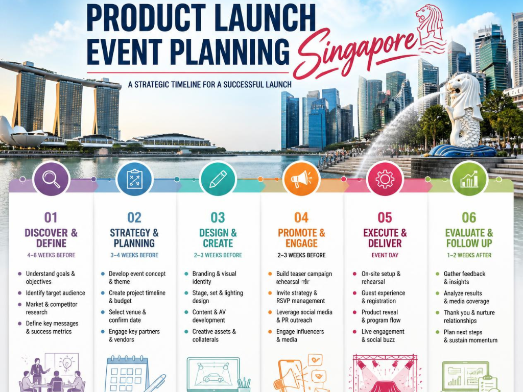How do you plan a product launch event in Singapore?
