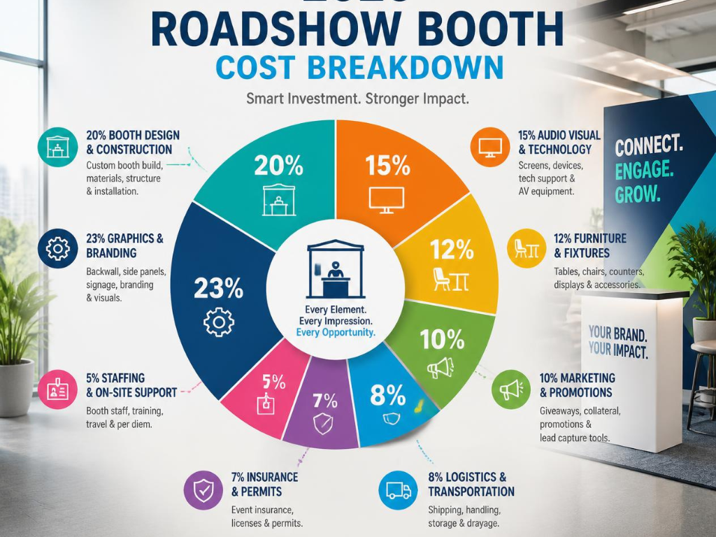 What are the cost drivers behind a roadshow booth quote?
