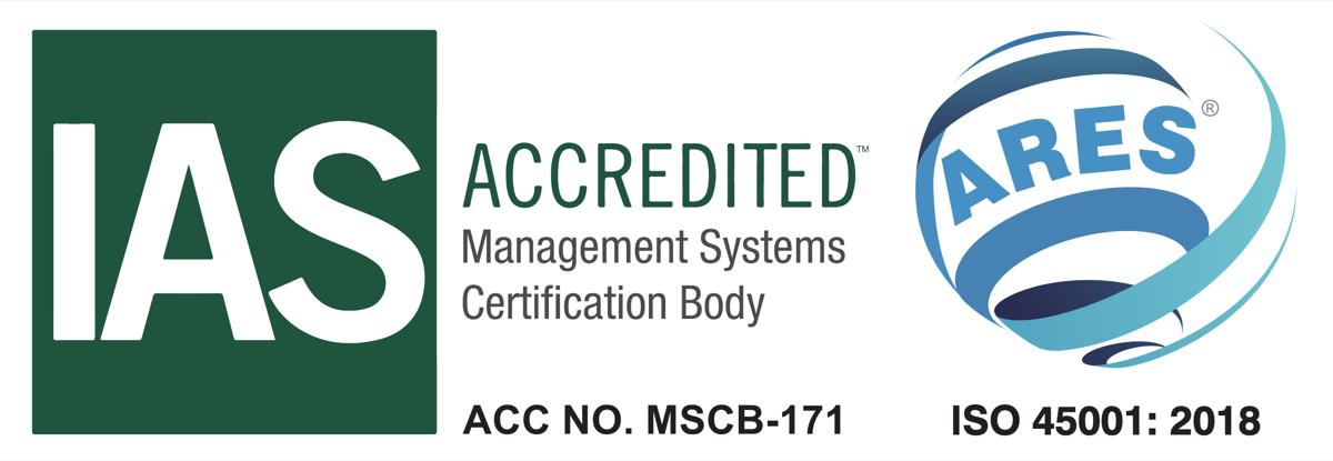 IAS Accredited ARES ISO 45001:2018 certification logo