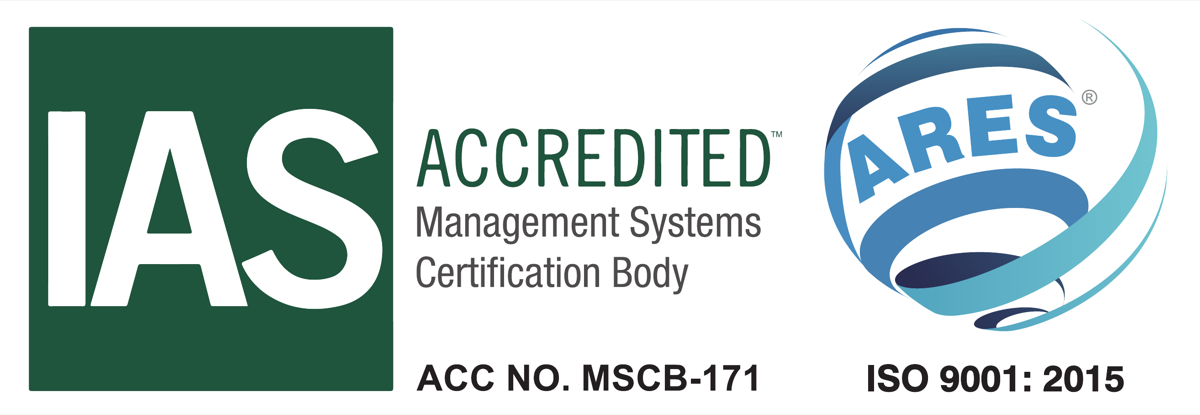 IAS Accredited ARES ISO 9001:2015 certification logo