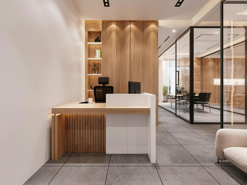 What does the full scope of commercial interior design services cover?
