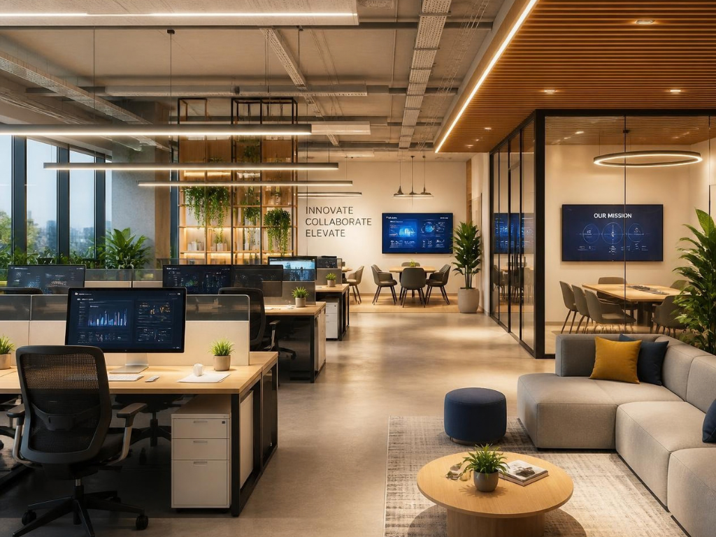 Hybrid office layout: size for peak days